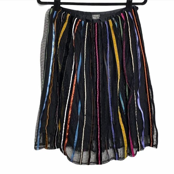 Muse Black Multicolor Layered Art to Wear Skirt - Picture 1 of 8